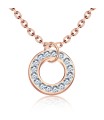 Round Rhinestone Silver Necklace SPE-1370